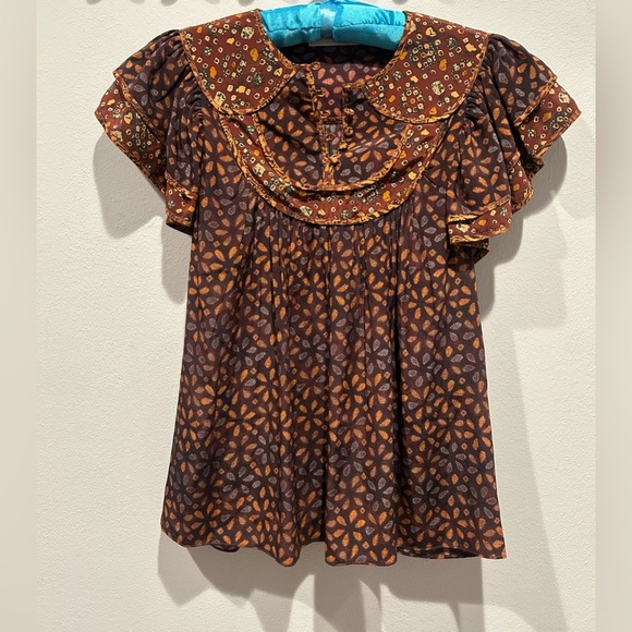 ULLA JOHNSON Brown Silk Citra Top / Size 2 / - Picture 1 of 16